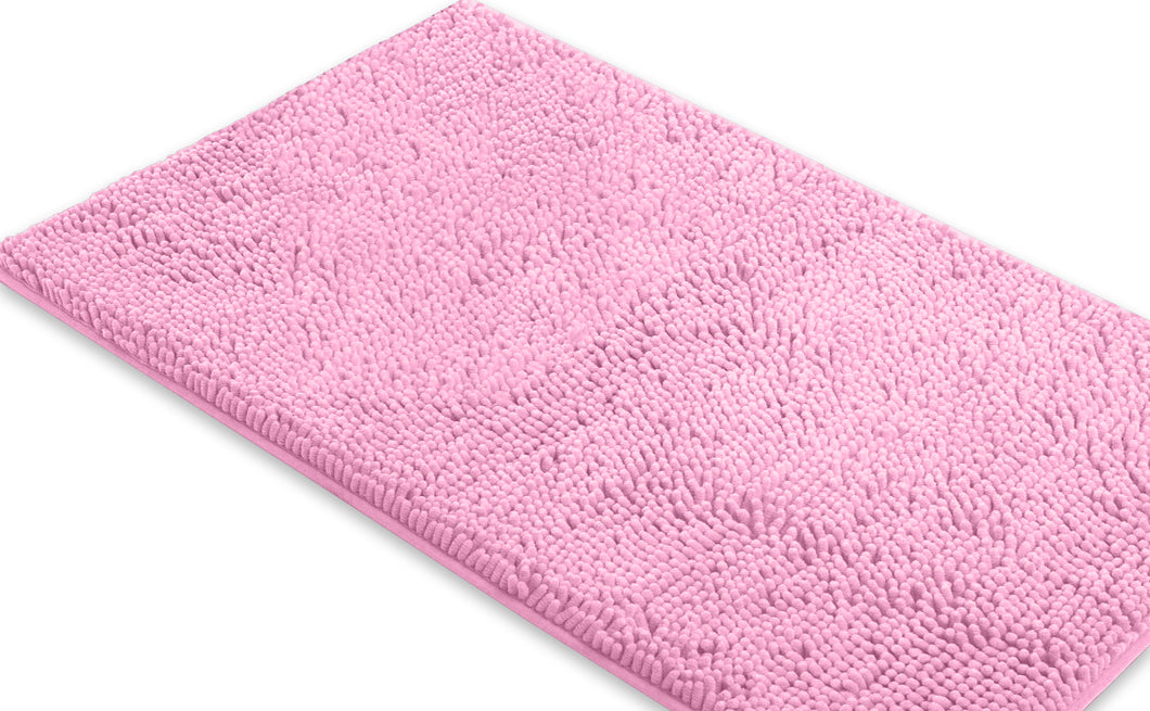 Rectangle Microfiber Bathroom Rug, 24x36 inch, Pink