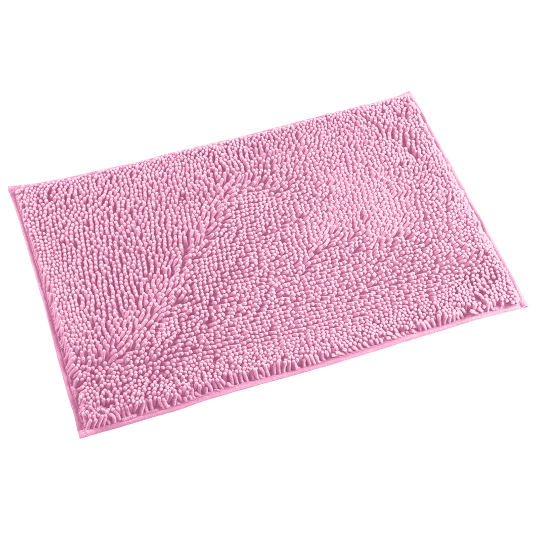 Microfiber Bathroom Rectangle Rug, 20x30 Inch, Pink