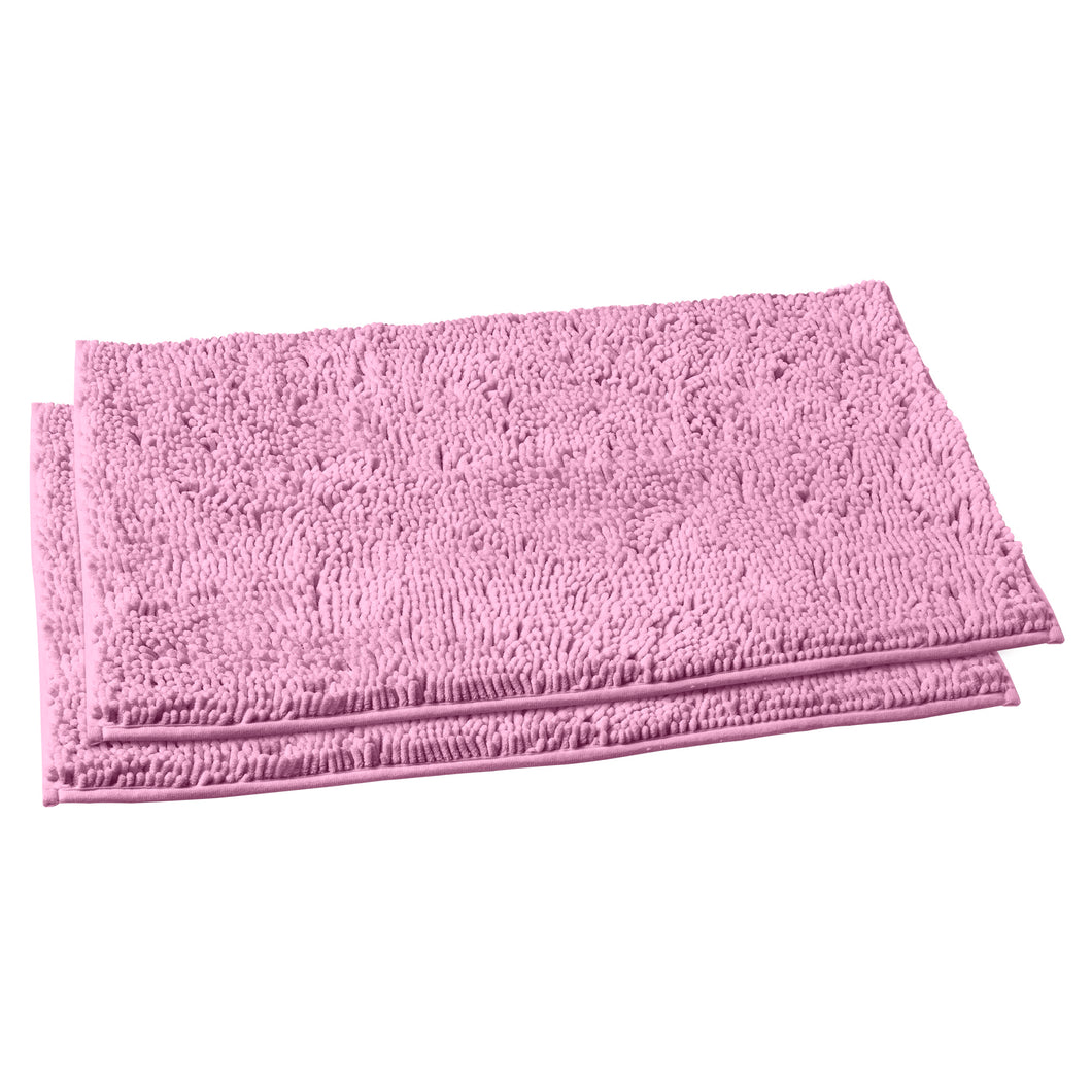 Microfiber Rectangular Mats, 20x30 Inch 2 Pack Set, Pink