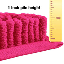 Load image into Gallery viewer, 2 Piece Bath Rug + Square Cutout Toilet Mat Set, Hot Pink
