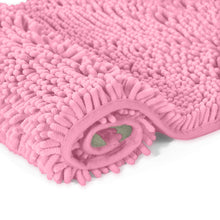 Load image into Gallery viewer, 2 Piece Bath Rug + Square Cutout Toilet Mat Set, Pink

