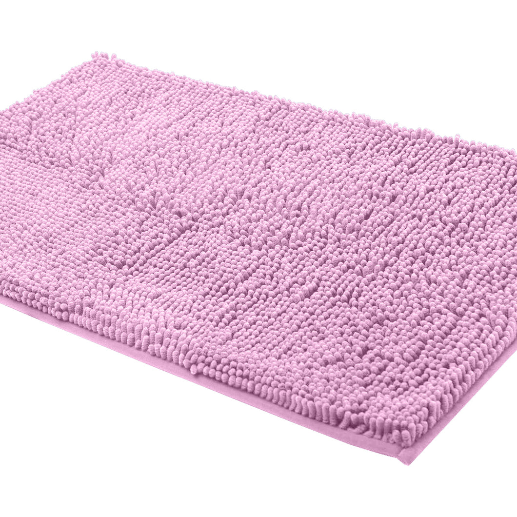 Rectangle Microfiber Bathroom Rug, 24x39 inch, Pink