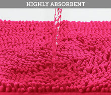 Load image into Gallery viewer, Luxury Chenille Bathroom Rugs 2-Piece Bath Mat Set, Small, Hot Pink
