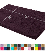 Load image into Gallery viewer, Rectangle Microfiber Bathroom Rug, 24x39 inch, Plum
