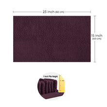 Load image into Gallery viewer, Rectangle Microfiber Bathroom Rug, 15x23 inch, Plum
