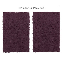 Load image into Gallery viewer, Microfiber Rectangular Mat Mini Set, 16x24 Inch 2 Pack Set, Plum
