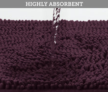 Load image into Gallery viewer, Luxury Chenille Bathroom Rugs 2-Piece Bath Mat Set, Small, Plum
