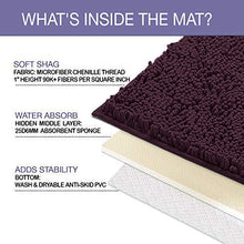 Load image into Gallery viewer, Bathroom Rugs Luxury Chenille 2-Piece Bath Mat Set, Large, Plum
