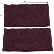 Load image into Gallery viewer, Microfiber Rectangular Rugs, 23x36 Inch 2 Pack Set, Plum
