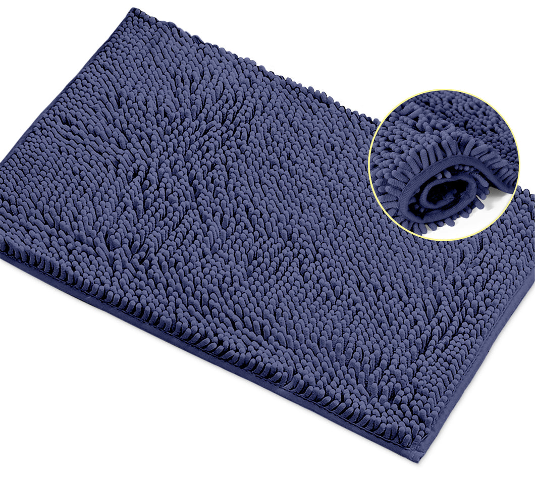 Rectangle Microfiber Bathroom Rug, 15x23 inch, Blue-purple