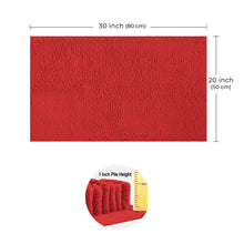 Load image into Gallery viewer, Microfiber Bathroom Rectangle Rug, 20x30 Inch, Red

