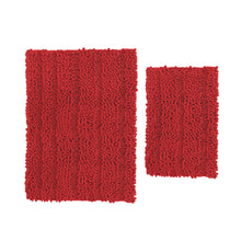 Load image into Gallery viewer, 2 Piece Rectangular Bath Rug Set, 15x23 + 24x36 inch, Red
