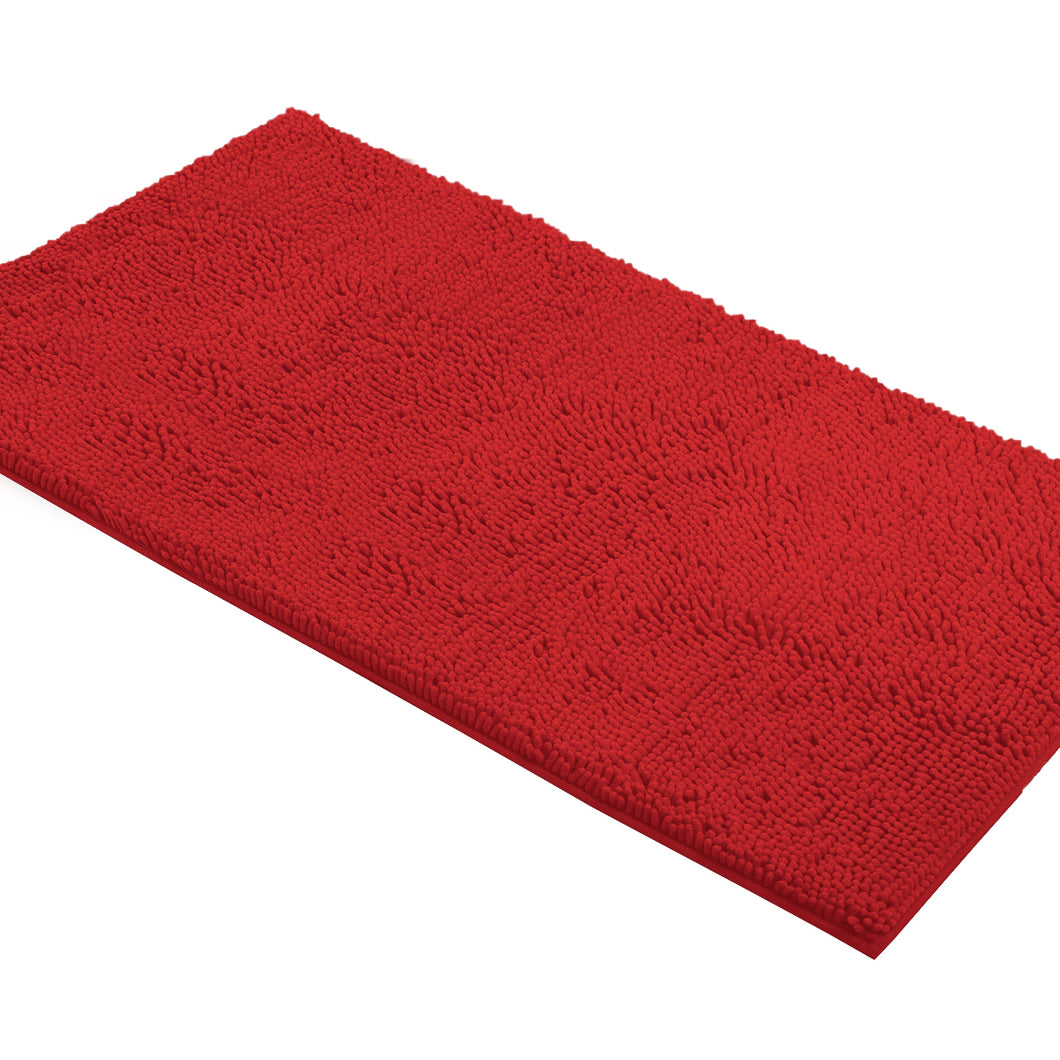 Rectangle Microfiber Bathroom Rug, 27x47 inch, Red