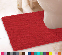 Load image into Gallery viewer, U-Shaped Toilet Bathroom Rug, 20x23, Red
