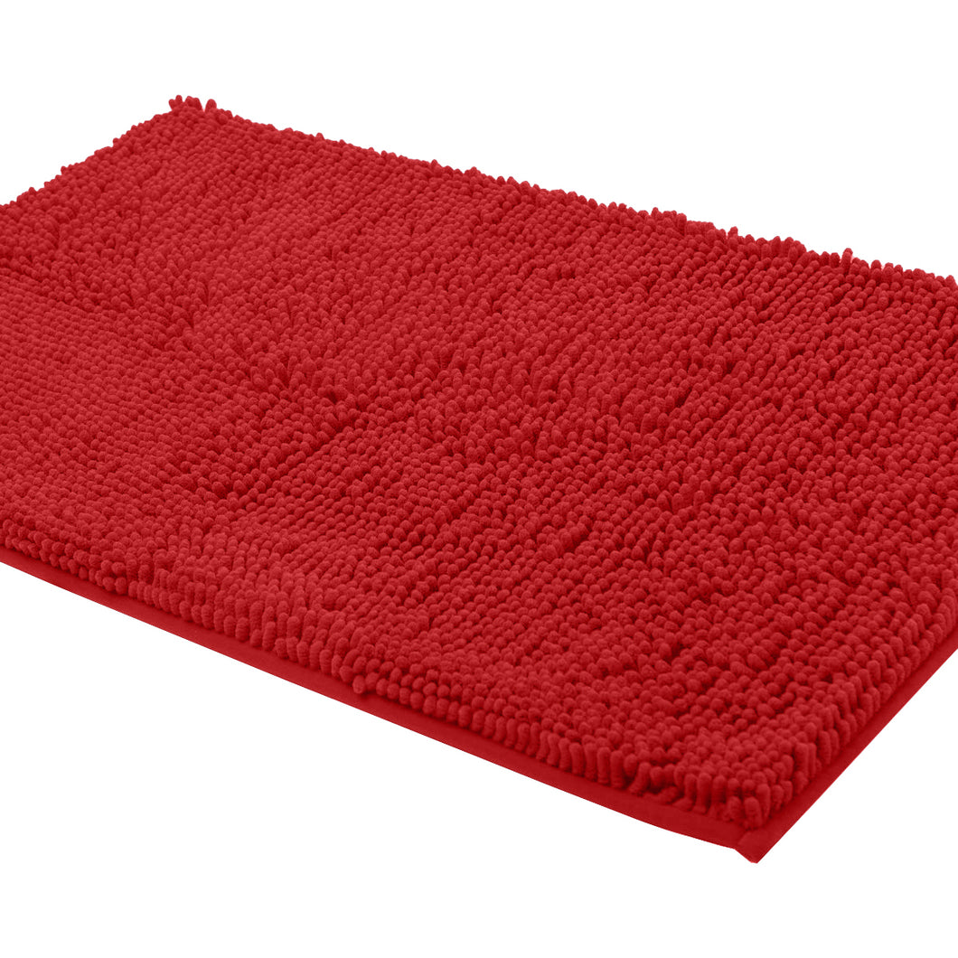 Rectangle Microfiber Bathroom Rug, 24x39 inch, Red