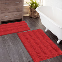 Load image into Gallery viewer, 2 Piece Rectangular Bath Rug Set, 15x23 + 20x30  inch, Red
