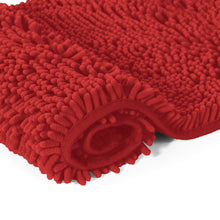 Load image into Gallery viewer, Bathroom Rugs Luxury Chenille 2-Piece Bath Mat Set, Large, Red
