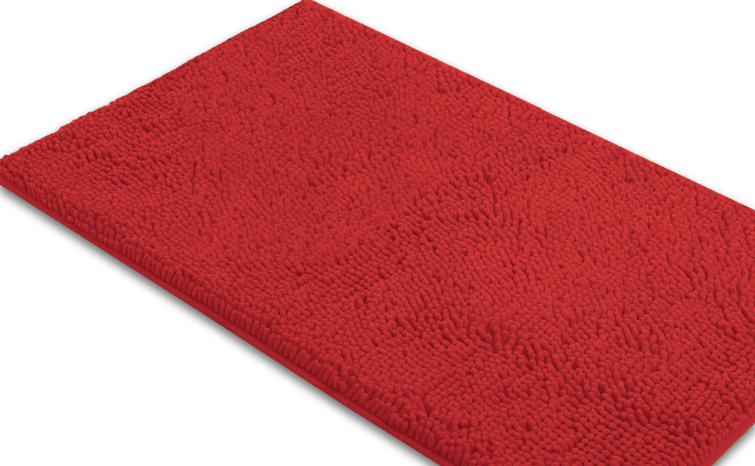 Rectangle Microfiber Bathroom Rug, 24x36 inch, Red
