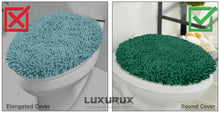 Load image into Gallery viewer, 3pc Set (Style B) Bath Rug + U Shape Toilet Mat + Round Toilet Lid Cover Rug, Spa Blue
