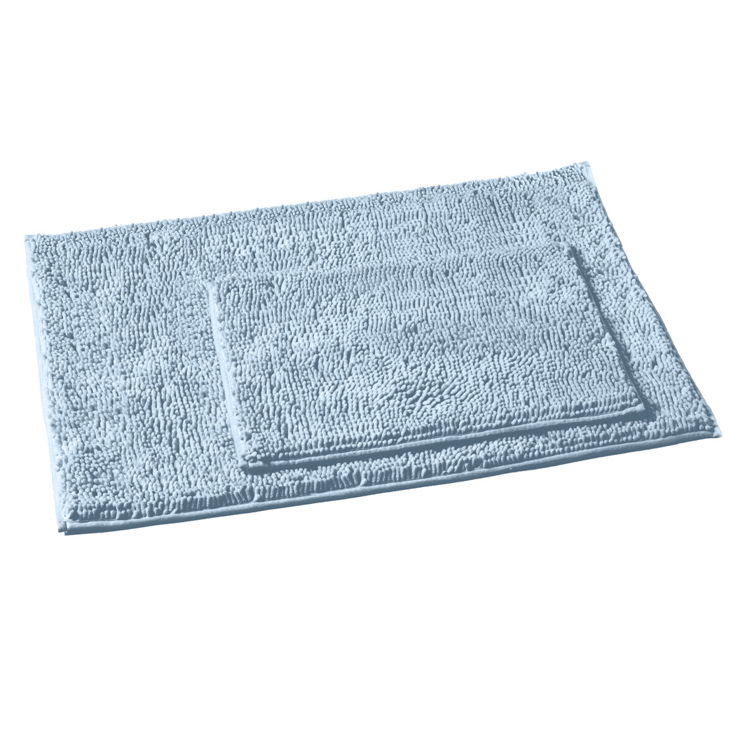 2-Piece Rectangular Mats Set, Large, Sky Blue