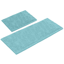 Load image into Gallery viewer, Chenille Microfiber 2-Piece Rectangular Mats Set, XL, Spa Blue
