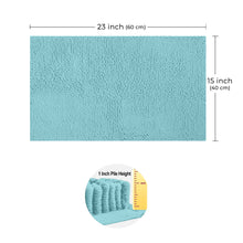 Load image into Gallery viewer, Rectangle Microfiber Bathroom Rug, 15x23 inch, Spa Blue
