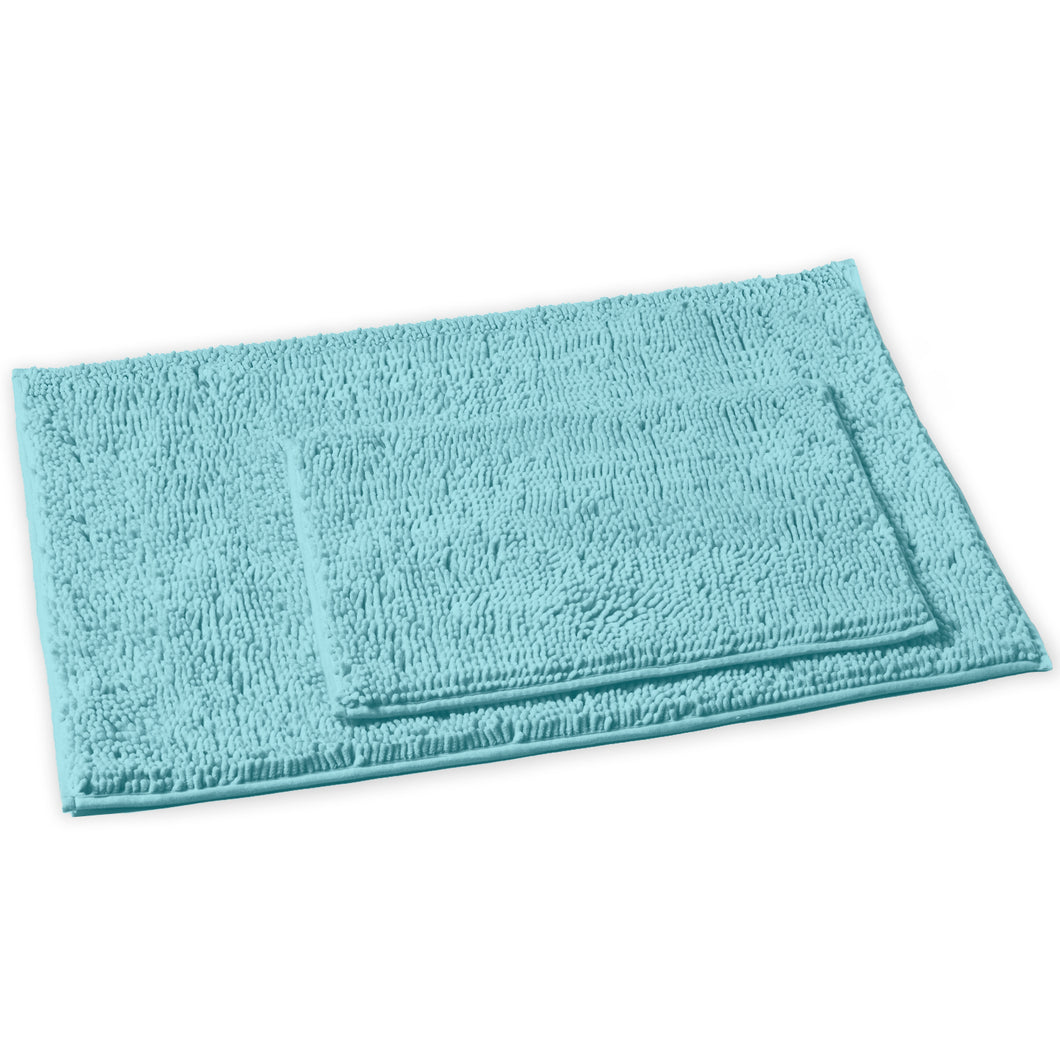 2-Piece Rectangular Mats Set, Large, Spa Blue