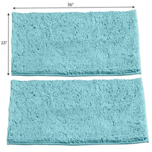Load image into Gallery viewer, Microfiber Rectangular Rugs, 23x36 Inch 2 Pack Set, Spa Blue
