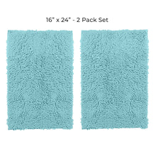 Load image into Gallery viewer, Microfiber Rectangular Mat Mini Set, 16x24 Inch 2 Pack Set, Spa Blue
