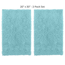 Load image into Gallery viewer, Microfiber Rectangular Mats, 20x30 Inch 2 Pack Set, Spa Blue
