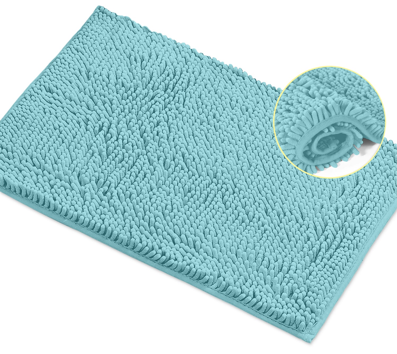 Bath Mat-extra-soft Plush Bath Shower Bathroom Rug, 1'' Chenille Microfiber  Material, Super Absorbent Shaggy Bath Rug (40 X 60 Cm, Spa Blue)