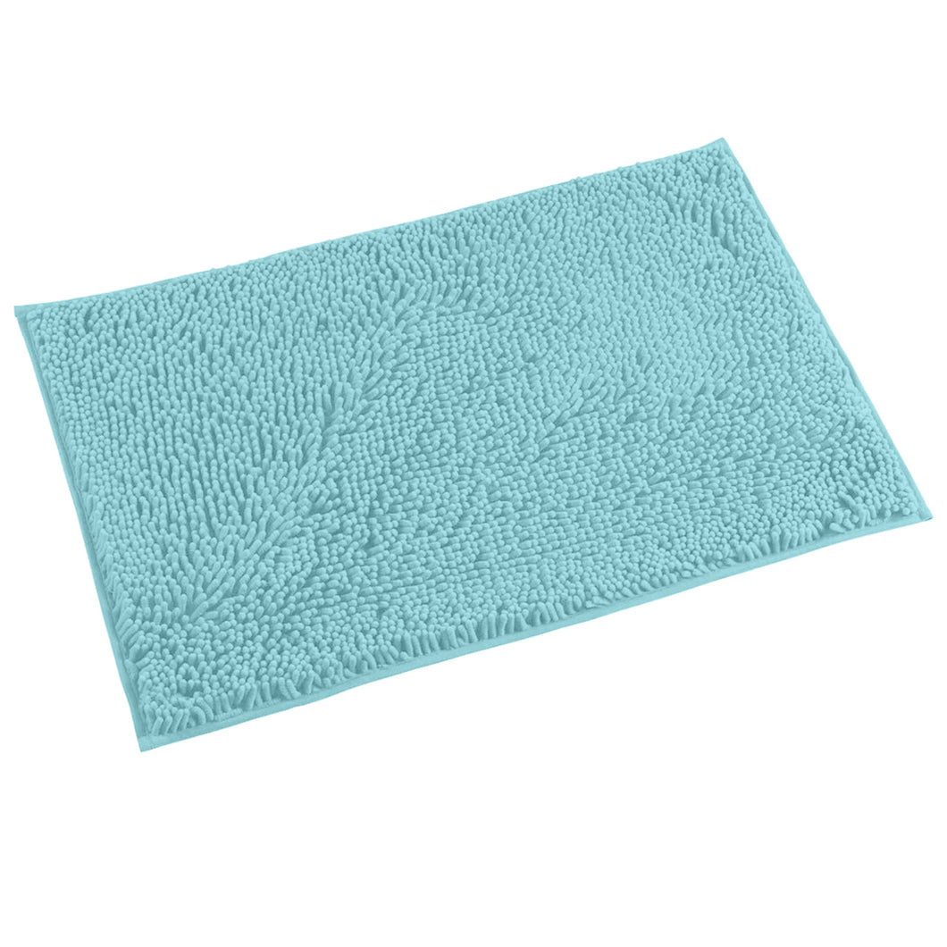 Microfiber Bathroom Rectangle Rug, 20x30 Inch, Spa Blue