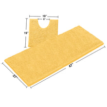 Load image into Gallery viewer, Luxury Microfiber 2-Piece Toilet &amp; Bath Mat Set, XL, Yellow
