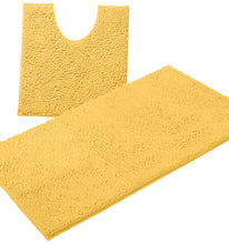 Load image into Gallery viewer, Bathroom Rugs Luxury Chenille 2-Piece Bath Mat Set, Large, Yellow
