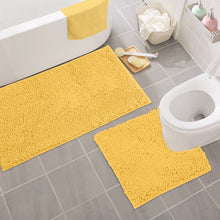 Load image into Gallery viewer, Bathroom Rugs Luxury Chenille 2-Piece Bath Mat Set, Large, Sunshine Yellow
