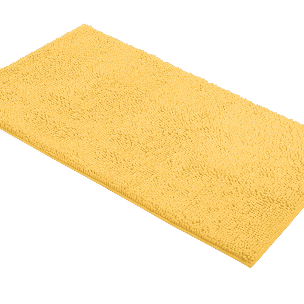 Rectangle Microfiber Bathroom Rug, 27x47 inch, Sunshine Yellow
