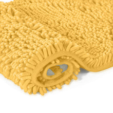 Load image into Gallery viewer, 2 Piece Bath Rug + Square Cutout Toilet Mat Set, Sunshine Yellow
