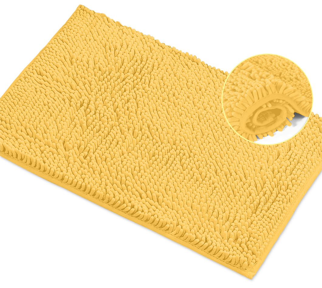 Rectangle Microfiber Bathroom Rug, 15x23 inch, Sunshine Yellow