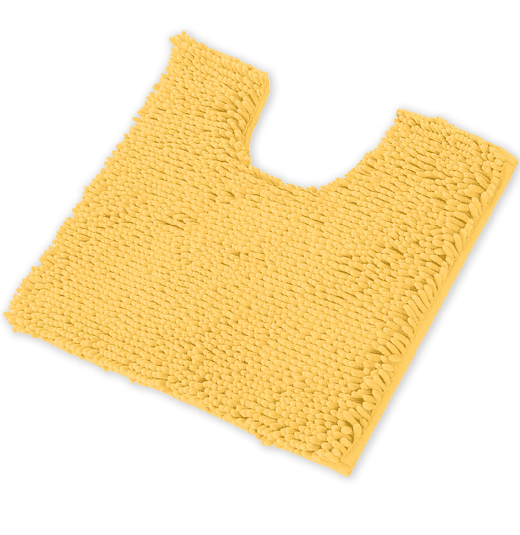 U-Shaped Toilet Bathroom Rug, 20x20 inch, Sunshine Yellow