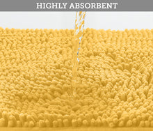 Load image into Gallery viewer, Bathroom Rugs Luxury Chenille 2-Piece Bath Mat Set, Large, Yellow
