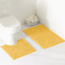 Load image into Gallery viewer, Luxury Chenille Bathroom Rugs 2-Piece Bath Mat Set, Small, Sunshine Yellow
