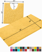 Load image into Gallery viewer, Bathroom Rugs Luxury Chenille 2-Piece Bath Mat Set, Large, Sunshine Yellow
