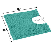Load image into Gallery viewer, U-Shaped Toilet Bathroom Rug, 20x20, Turquoise
