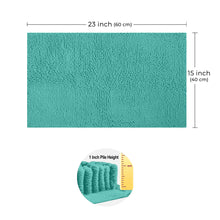 Load image into Gallery viewer, Rectangle Microfiber Bathroom Rug, 15x23 inch, Turquoise
