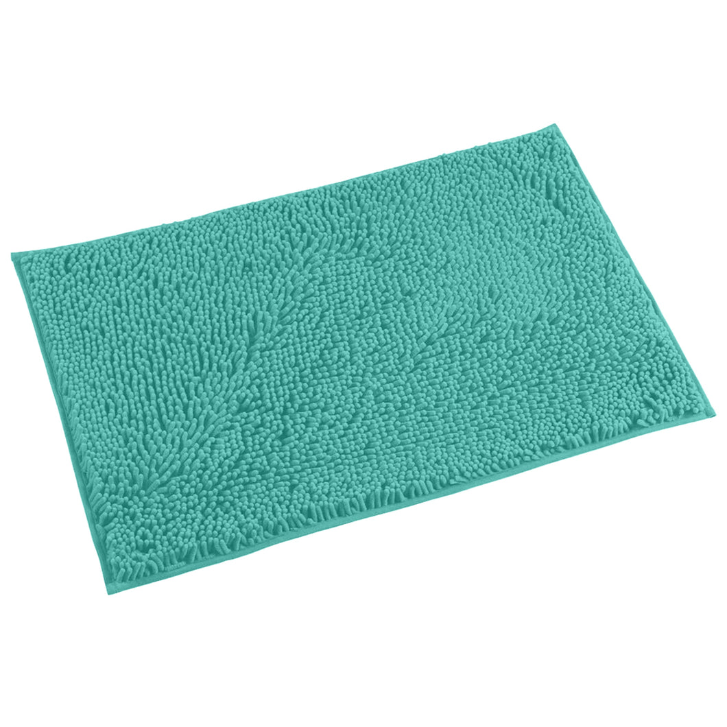Microfiber Bathroom Rectangle Rug, 20x30 Inch, Turquoise