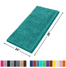 Load image into Gallery viewer, Rectangle Microfiber Bathroom Rug, 24x39 inch, Turquoise
