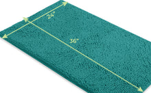 Load image into Gallery viewer, Rectangle Microfiber Bathroom Rug, 24x36 inch, Turquoise
