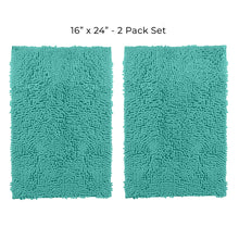 Load image into Gallery viewer, Microfiber Rectangular Mat Mini Set, 16x24 Inch 2 Pack Set, Turquoise
