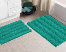 Load image into Gallery viewer, 2 Piece Rectangular Bath Rug Set, 15x23 + 20x30  inch, Turquoise

