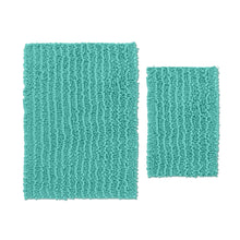 Load image into Gallery viewer, Rectangular 2 Piece Bath Rug Set, 15x23 + 24x36 inch, Turquoise
